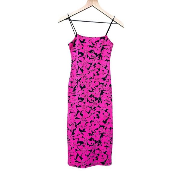 ZARA Jacquard Dress Size Small Floral Beautiful Pink Dress Pre-Owned - Picture 3 of 6